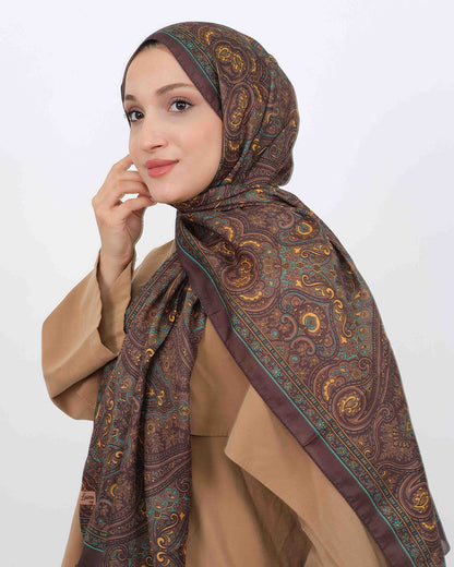 Soft Şal D059 Kahverengi-Yeşil, 75 × 185 cm şal – görsel 2