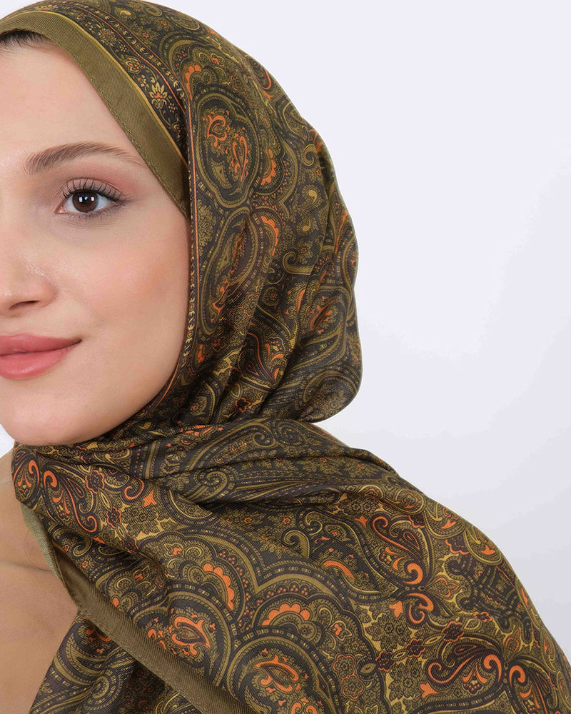 Soft Şal D059 Yağ Yeşili, 75 × 185 cm şal – görsel 4