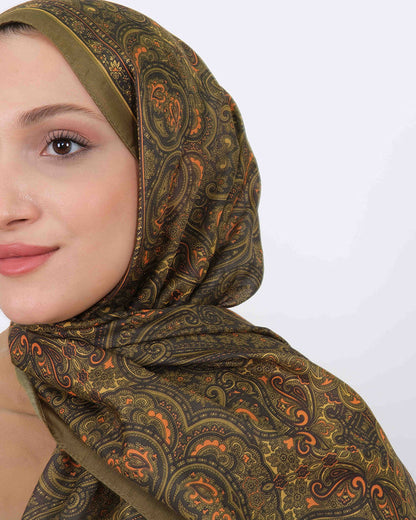 Soft Şal D059 Yağ Yeşili, 75 × 185 cm şal – görsel 4