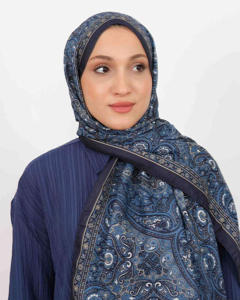 Soft Şal D059 Lacivert, 75 × 185 cm şal – görsel 3