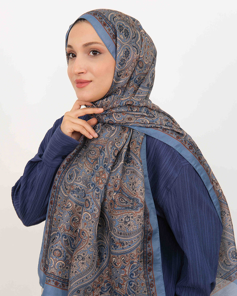 Soft Şal D059 İndigo Mavi, 75 × 185 cm şal – görsel 3