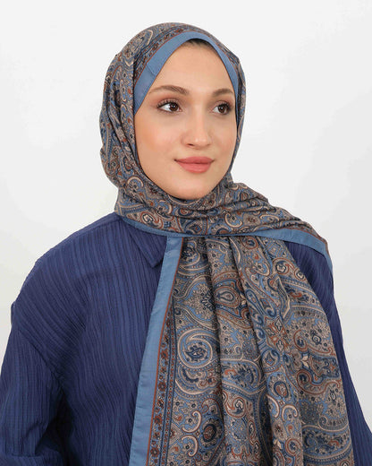 Soft Şal D059 İndigo Mavi, 75 × 185 cm şal – görsel 1