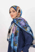 Soft Şal D060 Lacivert, çiçekli desenli, 75 × 185 cm şal – görsel 1