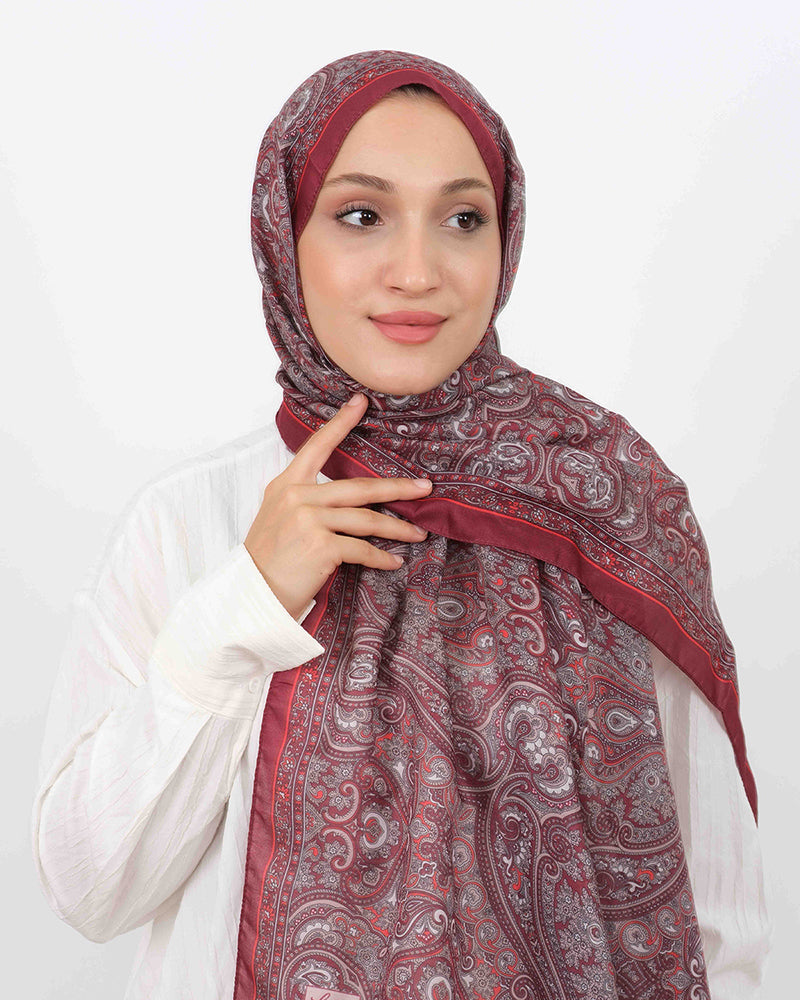 Soft Şal D059 Bordo, 75 × 185 cm şal – görsel 3