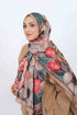 Soft Şal D060 Gül Kurusu, çiçekli desenli, 75 × 185 cm şal – görsel 1