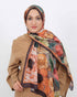 Soft Şal D060 Koyu Kahverengi, çiçekli desenli, 75 × 185 cm şal – görsel 1