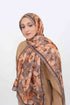 Soft Şal D061 Vizon, çiçekli desenli, 75 × 185 cm şal – görsel 1