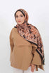 Soft Şal D061 Siyah-Somon, çiçekli desenli, 75 × 185 cm şal – görsel 1