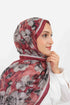 Soft Şal D061 Bordo-Gri, çiçekli desenli, 75 × 185 cm şal – görsel 1