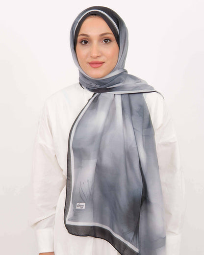 Soft Şal D063 Siyah-Gri, 75 × 185 cm şal – görsel 2