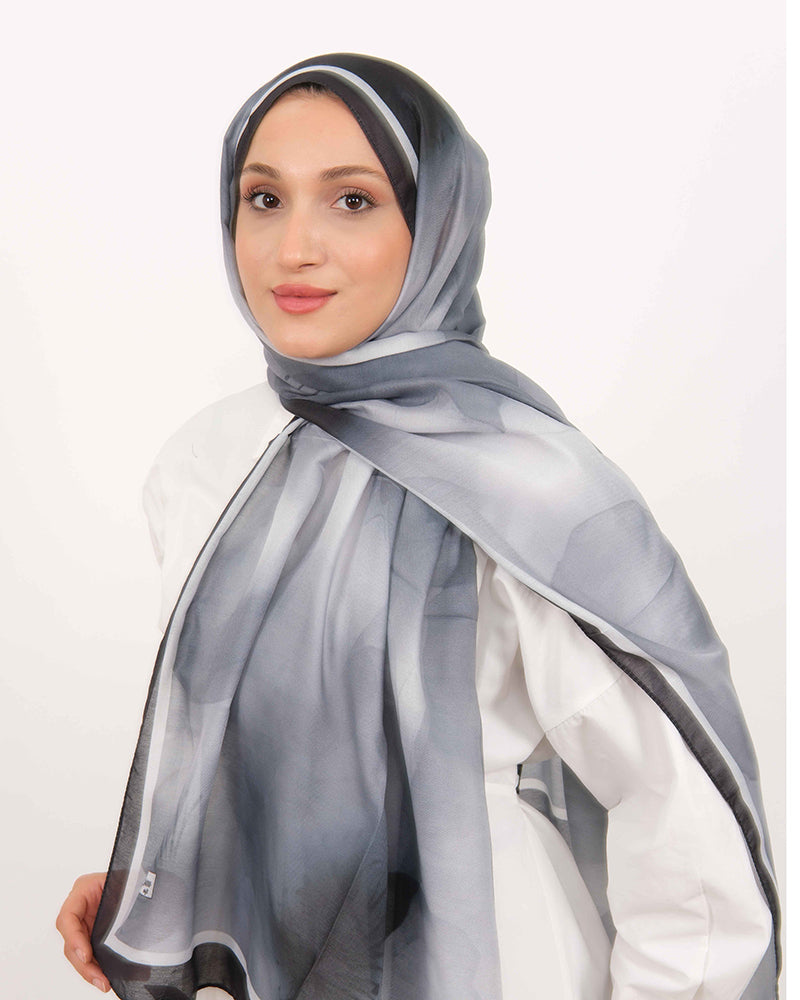 Soft Şal D063 Siyah-Gri, 75 × 185 cm şal – görsel 3