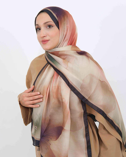 Soft Şal D063 Siyah-Bej, 75 × 185 cm şal – görsel 1