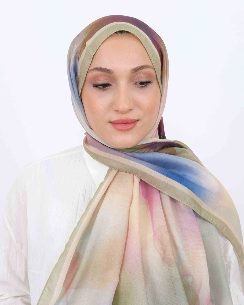 Soft Şal D063 Yağ Yeşili, 75 × 185 cm şal – görsel 3