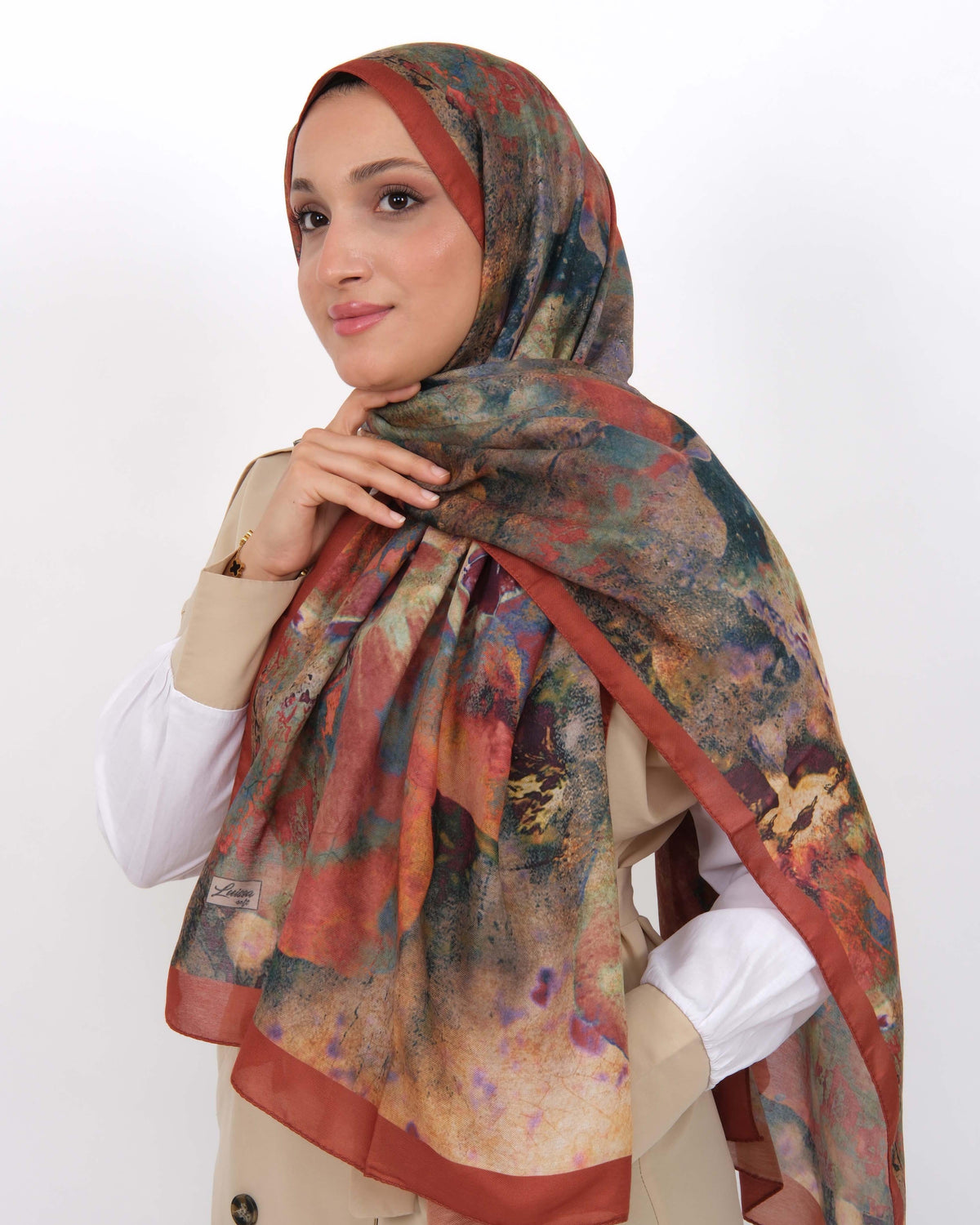 Soft Şal D064 Kiremit, 75 × 185 cm şal – görsel 1