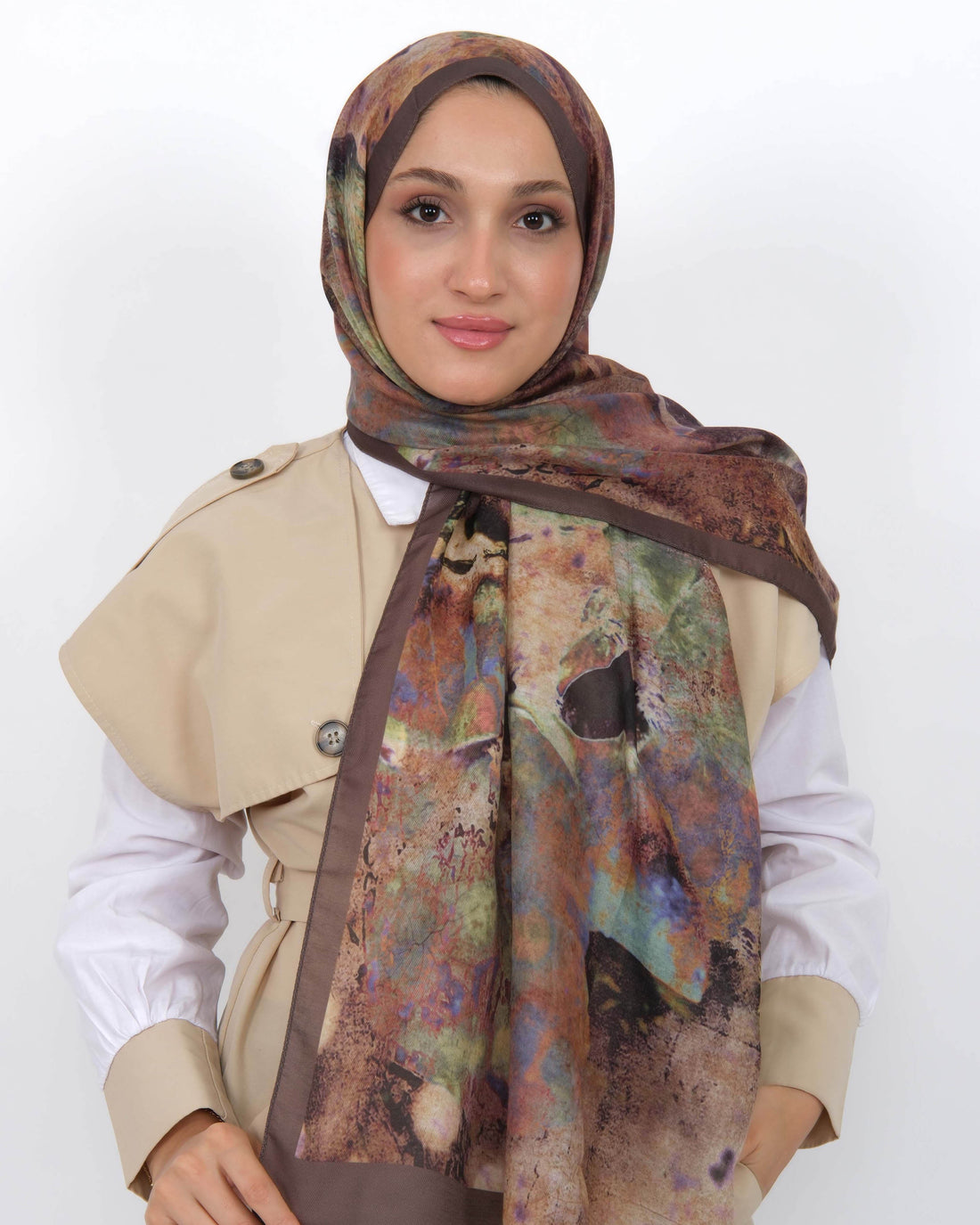 Soft Şal D064 Kahverengi, 75 × 185 cm şal – görsel 1