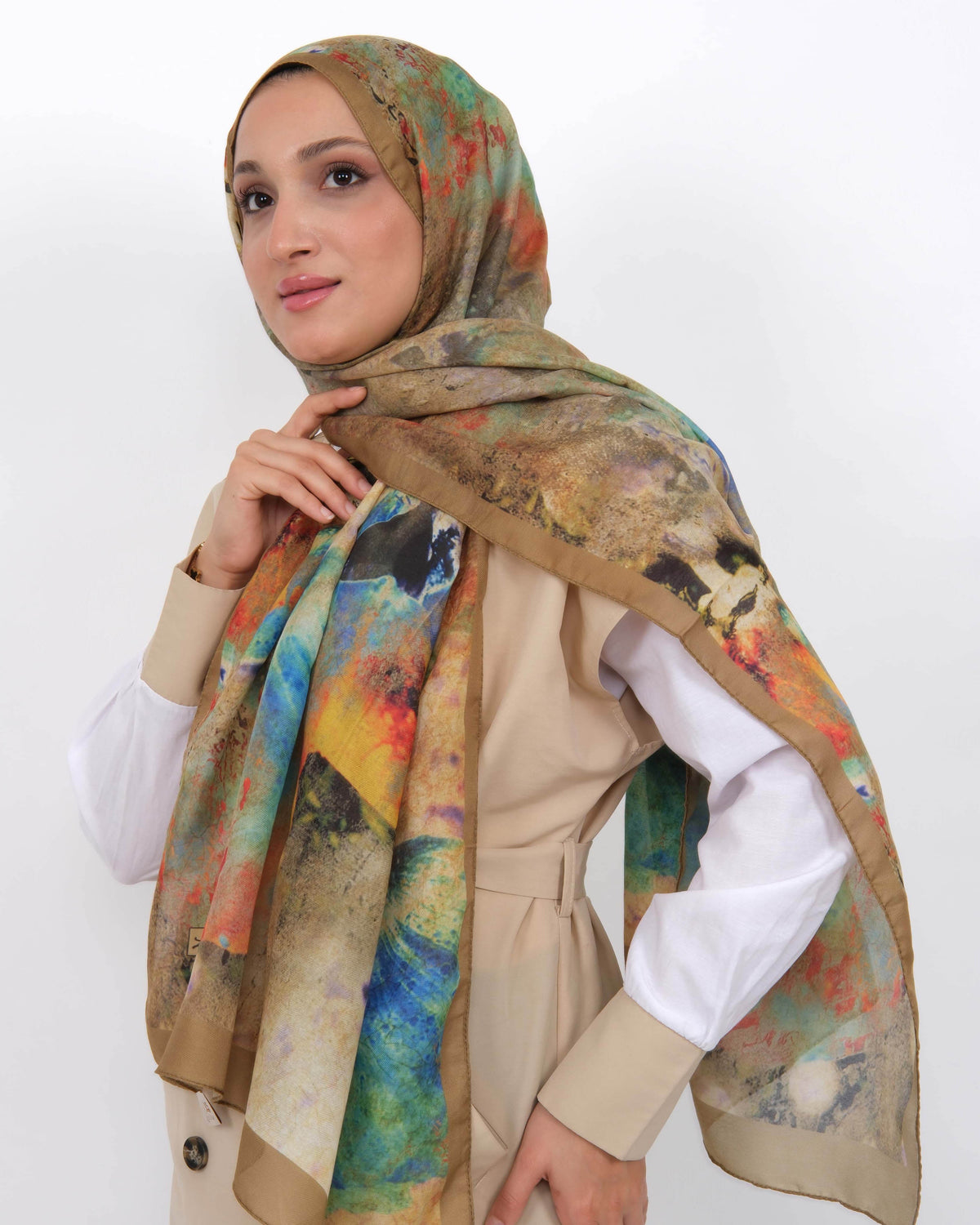 Soft Şal D064 Vizon, 75 × 185 cm şal – görsel 2