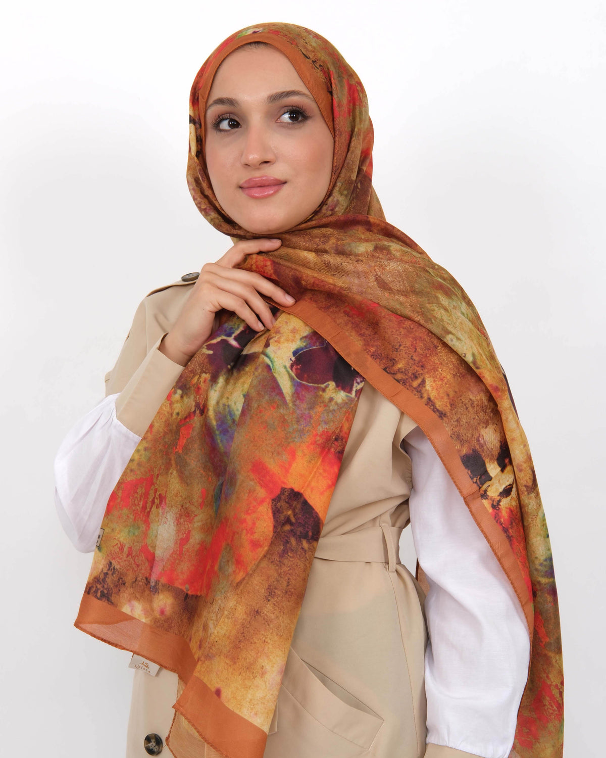 Soft Şal D064 Hardal, 75 × 185 cm şal – görsel 3