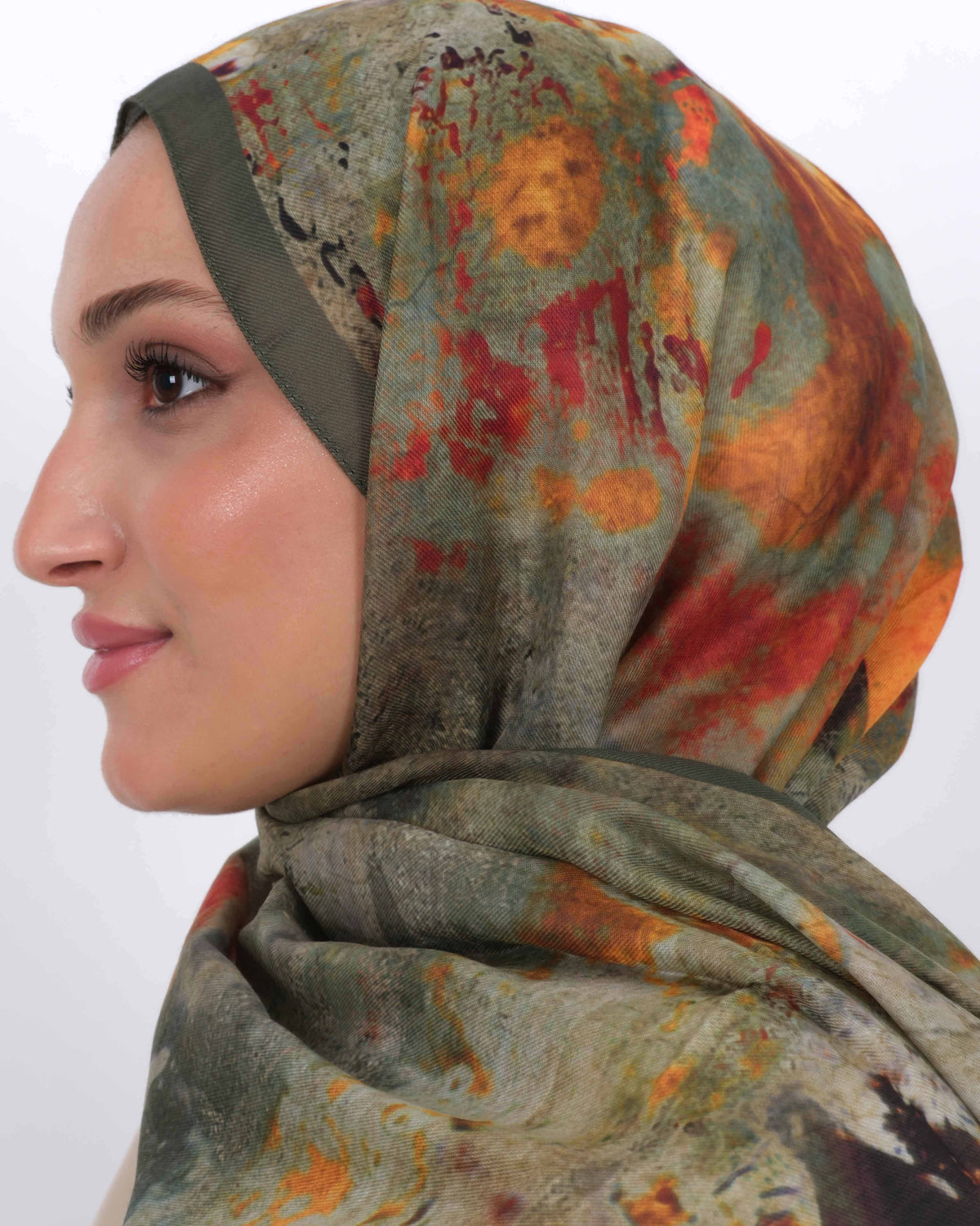 Soft Şal D064 Haki Yeşili, 75 × 185 cm şal – görsel 3