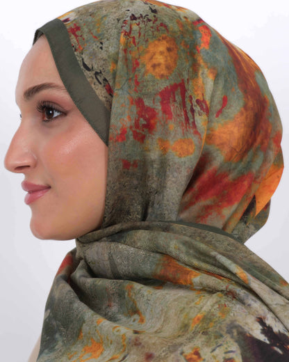 Soft Şal D064 Haki Yeşili, 75 × 185 cm şal – görsel 3