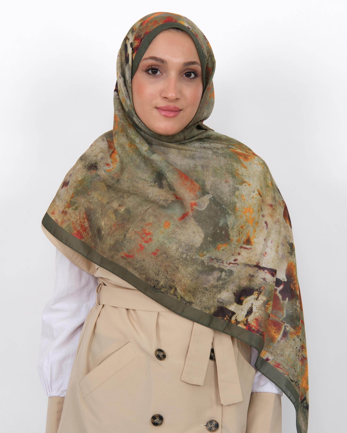 Soft Şal D064 Haki Yeşili, 75 × 185 cm şal – görsel 4
