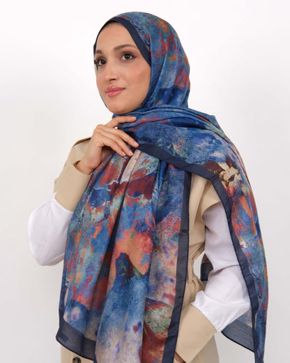 Soft Şal D064 Lacivert, 75 × 185 cm şal – görsel 3