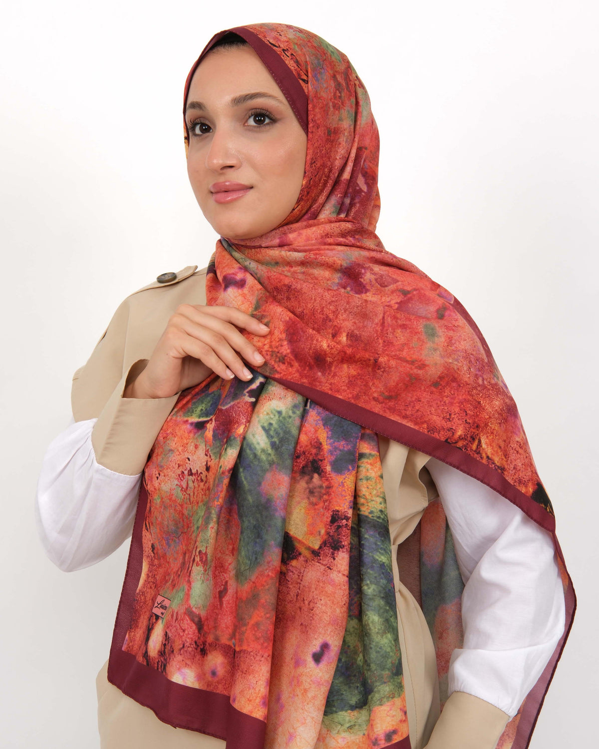 Soft Şal D064 Mürdüm, 75 × 185 cm şal – görsel 2