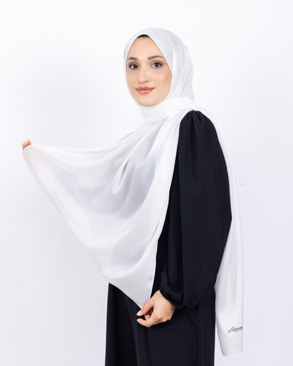 Düz Kristal Şal D019 Kırık Beyaz, düz desenli, 75 × 185 cm şal – görsel 1