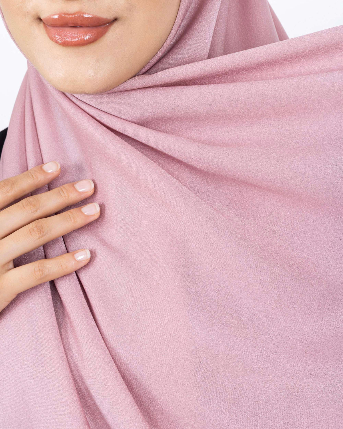 Düz Kristal Şal D019 Pembe, düz desenli, 75 × 185 cm şal – görsel 5