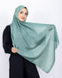 Düz Kristal Şal D019 Su Yeşili, düz desenli, 75 × 185 cm şal – görsel 1