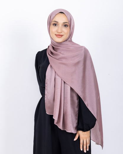 Düz Kristal Şal D019 Gül Kurusu, düz desenli, 75 × 185 cm şal – görsel 2