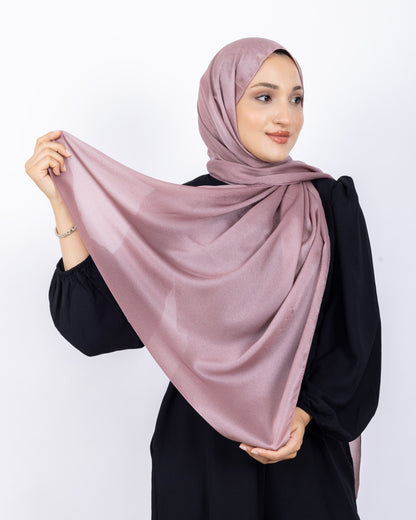 Düz Kristal Şal D019 Gül Kurusu, düz desenli, 75 × 185 cm şal – görsel 3