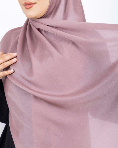 Düz Kristal Şal D019 Gül Kurusu, düz desenli, 75 × 185 cm şal – görsel 4