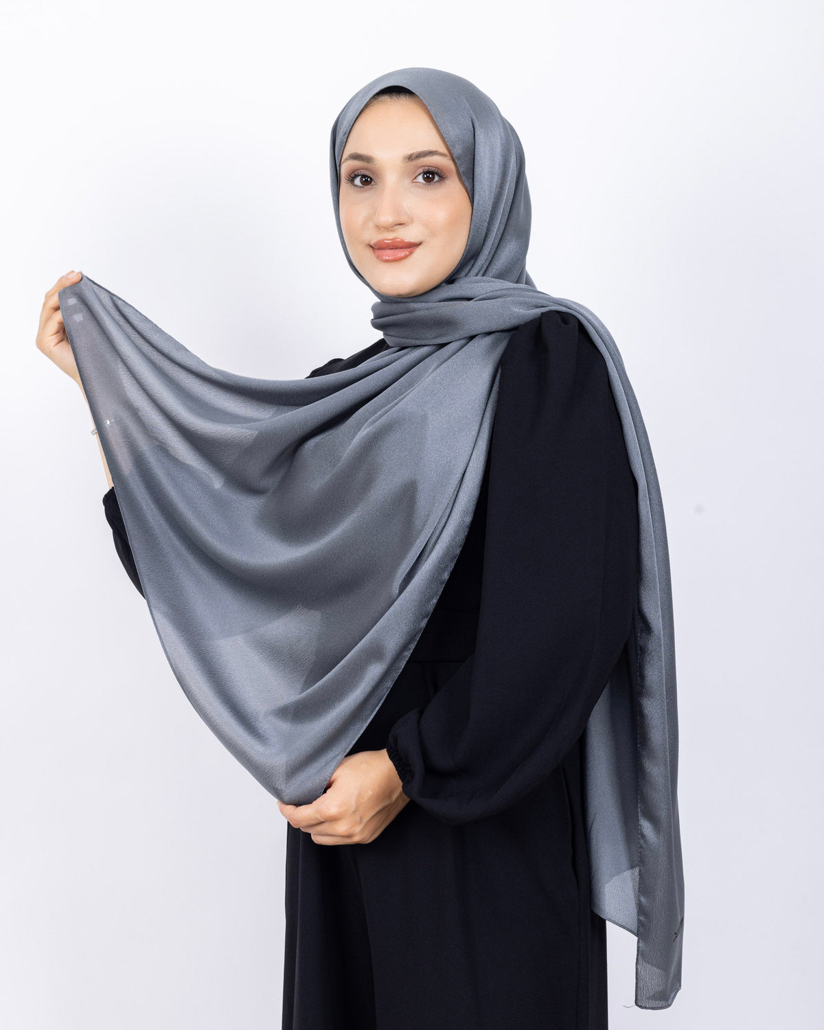 Düz Kristal Şal D019 Füme, düz desenli, 75 × 185 cm şal – görsel 2