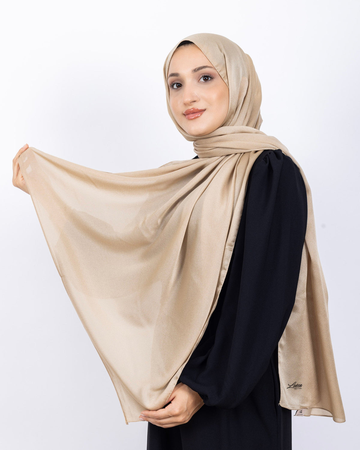 Düz Kristal Şal D019 Gold, düz desenli, 75 × 185 cm şal – görsel 3