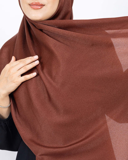 Düz Kristal Şal D019 Kiremit, düz desenli, 75 × 185 cm şal – görsel 4