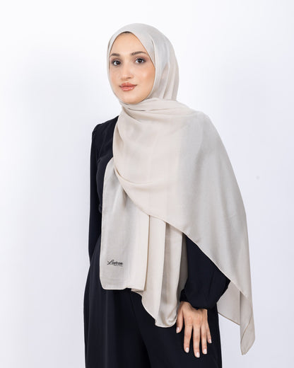Düz Kristal Şal D019 Taş Rengi, düz desenli, 75 × 185 cm şal – görsel 2
