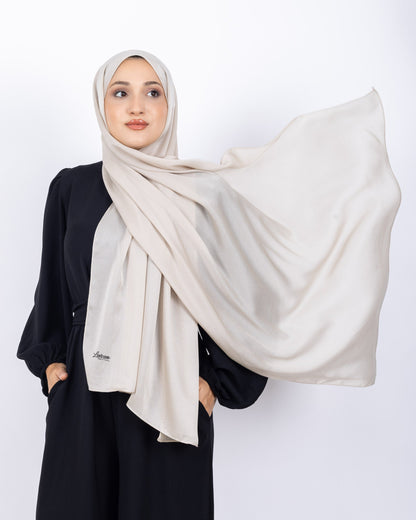 Düz Kristal Şal D019 Taş Rengi, düz desenli, 75 × 185 cm şal – görsel 3