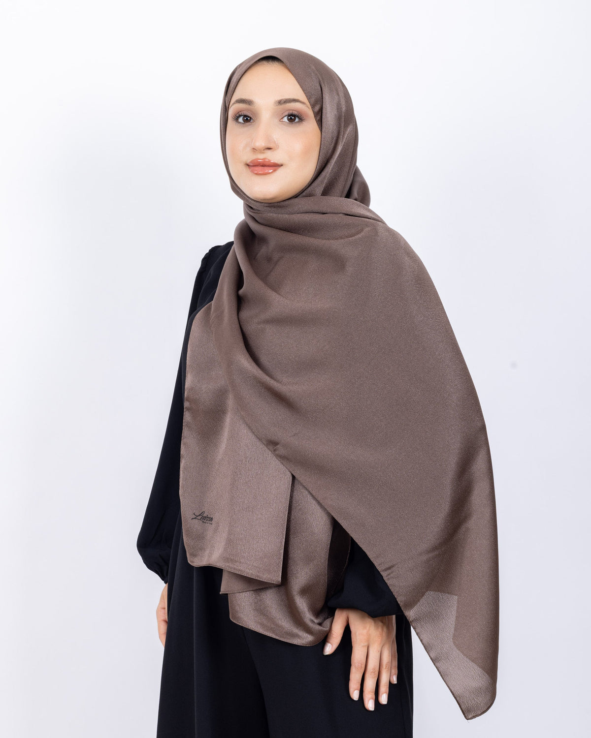 Düz Kristal Şal D019 Açık Kahve, düz desenli, 75 × 185 cm şal – görsel 1
