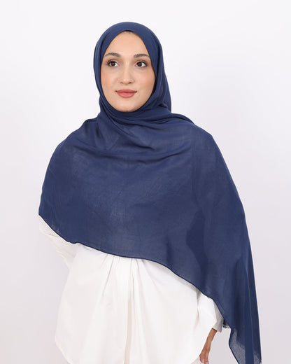 Organik Şal D056 Açık Lacivert, 75 × 185 cm şal – görsel 3