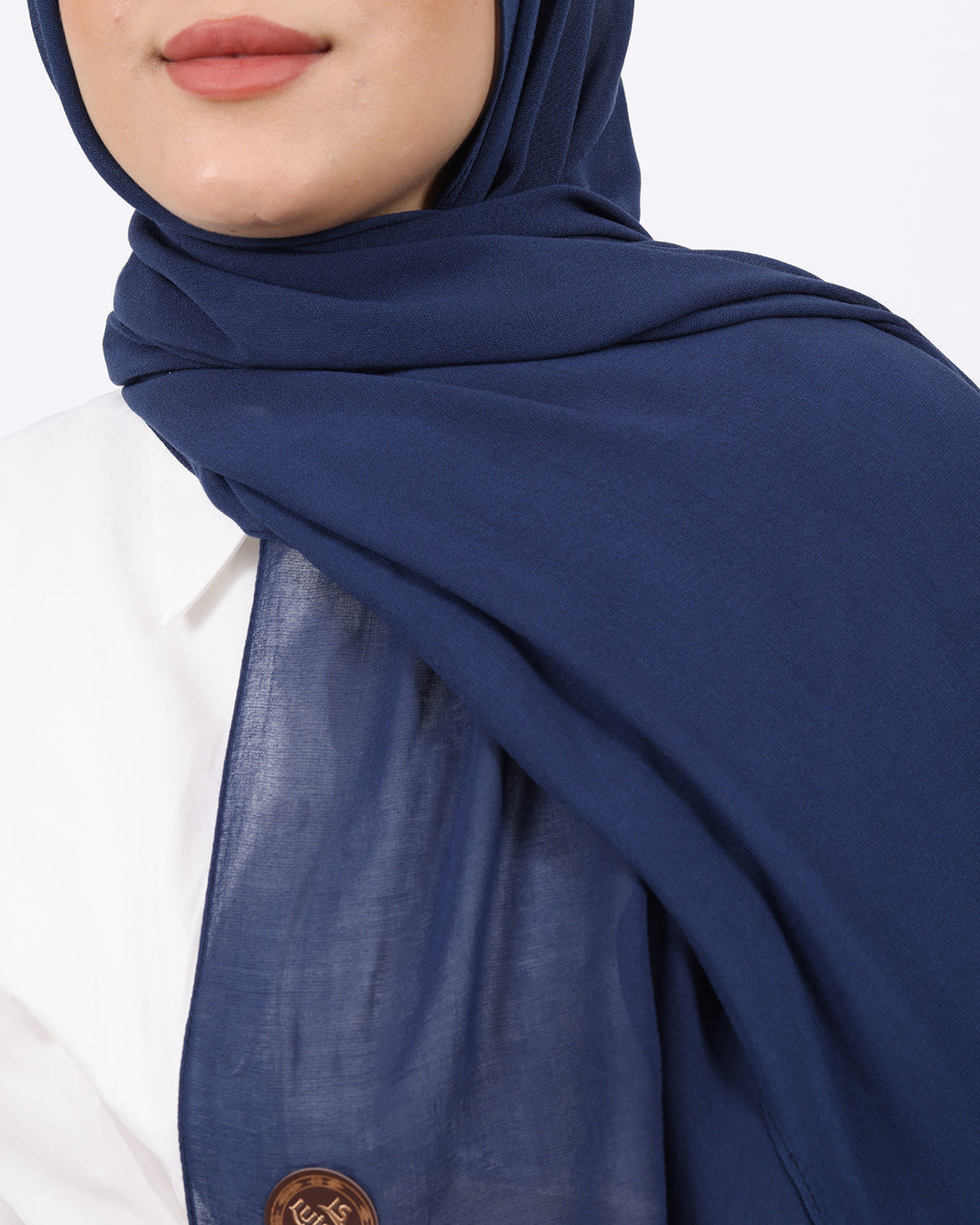 Organik Şal D056 Açık Lacivert, 75 × 185 cm şal – görsel 1