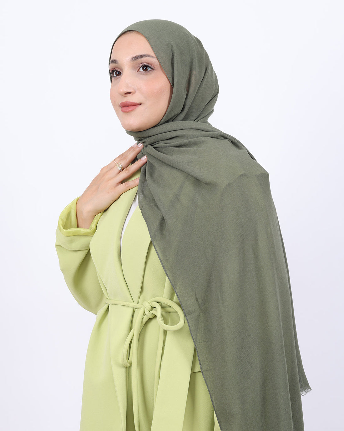 Organik Şal D056 Yeşil, 75 × 185 cm şal – görsel 2