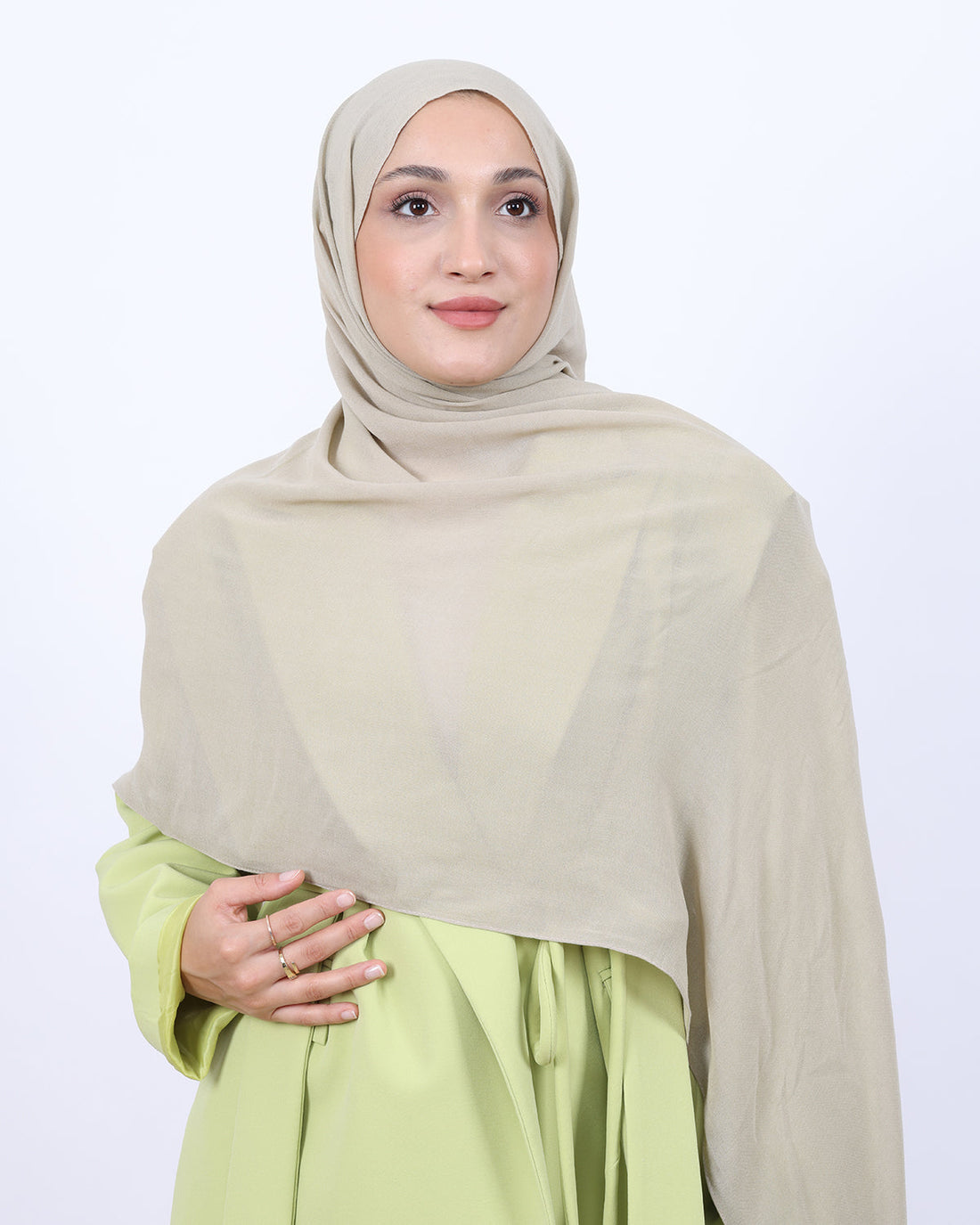 Organik Şal D056 Kırık Yeşil, 75 × 185 cm şal – görsel 2