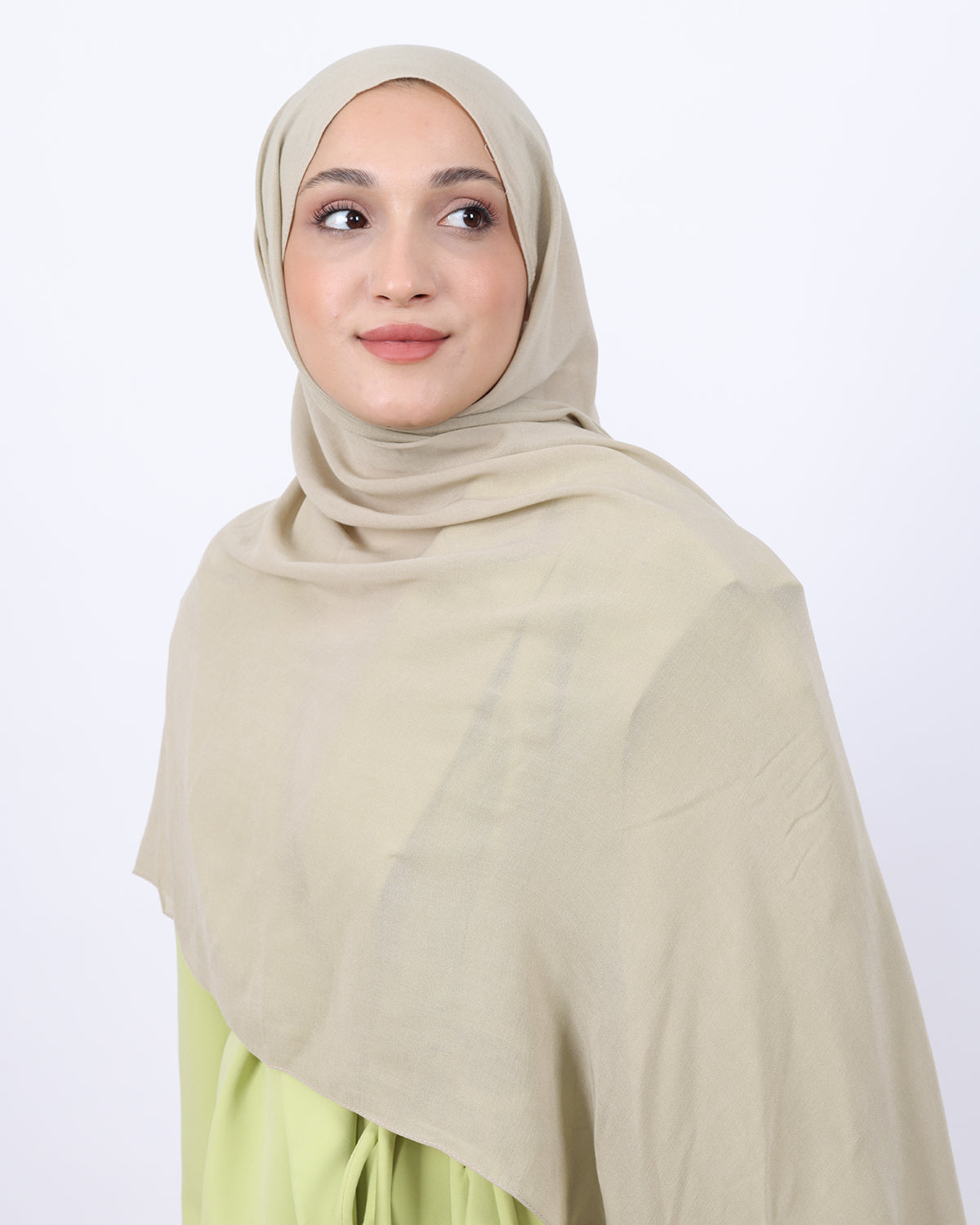 Organik Şal D056 Kırık Yeşil, 75 × 185 cm şal – görsel 3