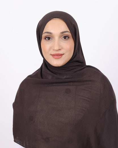 Organik Şal D056 Acı Kahve, 75 × 185 cm şal – görsel 1