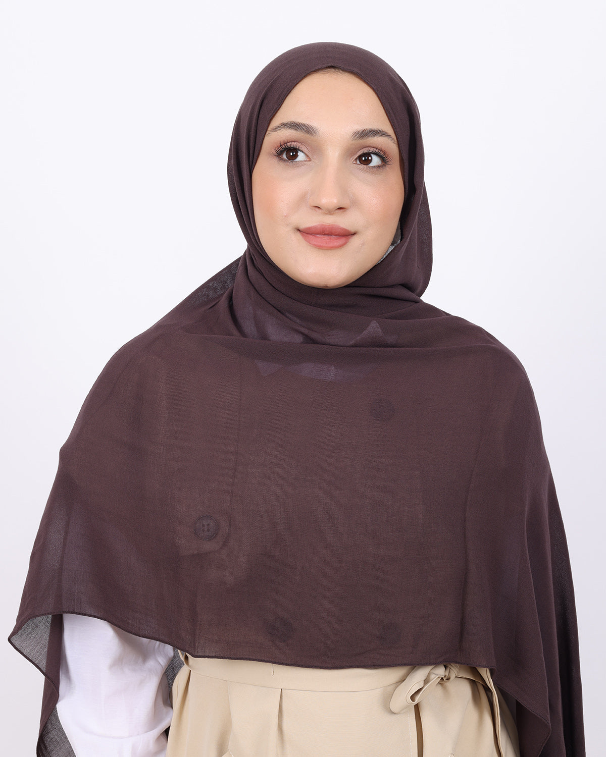 Organik Şal D056 Koyu Kahverengi, 75 × 185 cm şal – görsel 1