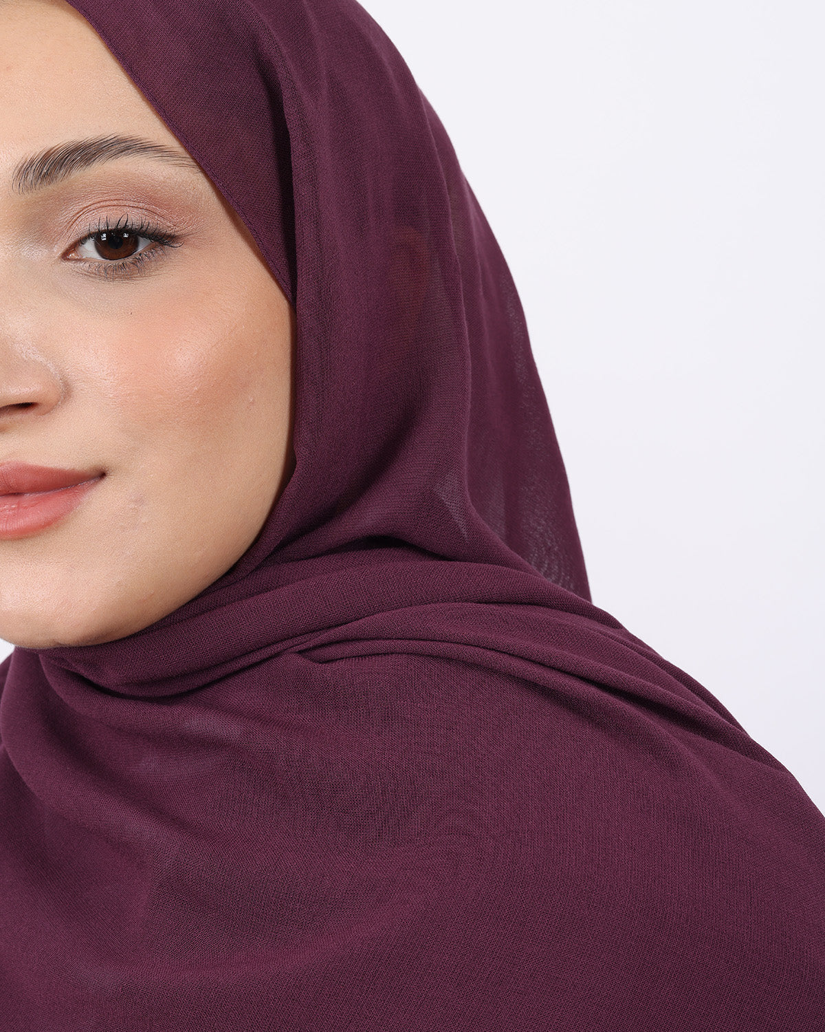 Organik Şal D056 Mürdüm, 75 × 185 cm şal – görsel 1