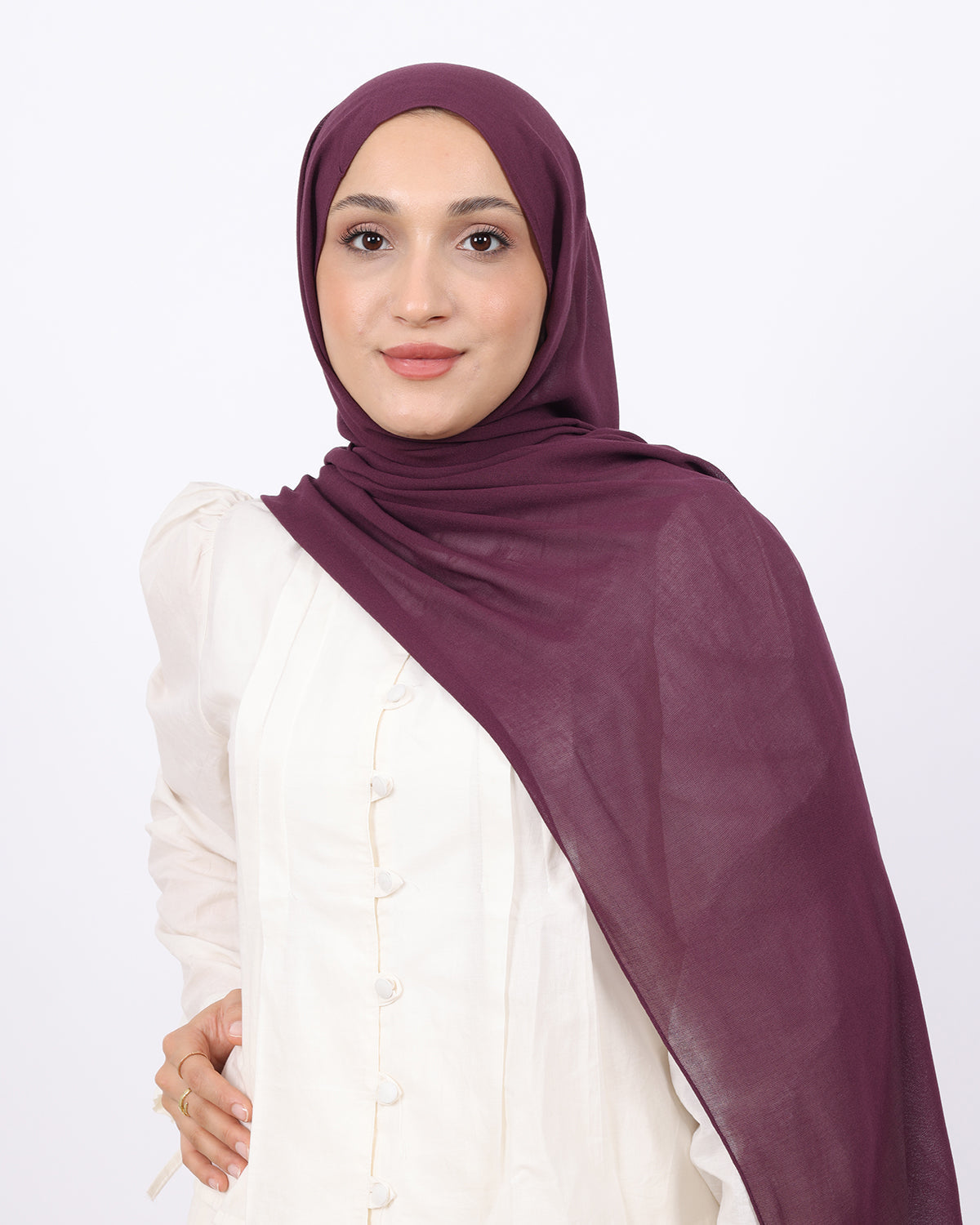 Organik Şal D056 Mürdüm, 75 × 185 cm şal – görsel 2