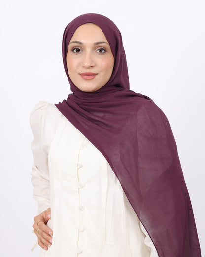 Organik Şal D056 Mürdüm, 75 × 185 cm şal – görsel 2