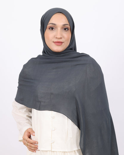 Organik Şal D056 Antrasit, 75 × 185 cm şal – görsel 3