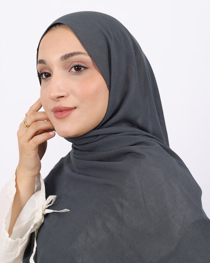 Organik Şal D056 Antrasit, 75 × 185 cm şal – görsel 2